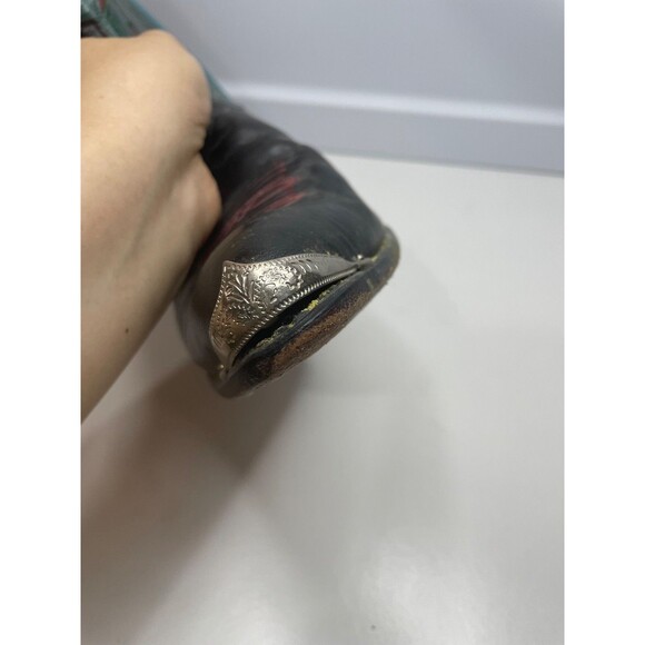 Code West Women’s Size: 9 M Teal Green Leather Cowboy Boots USA Vintage - Picture 13 of 16